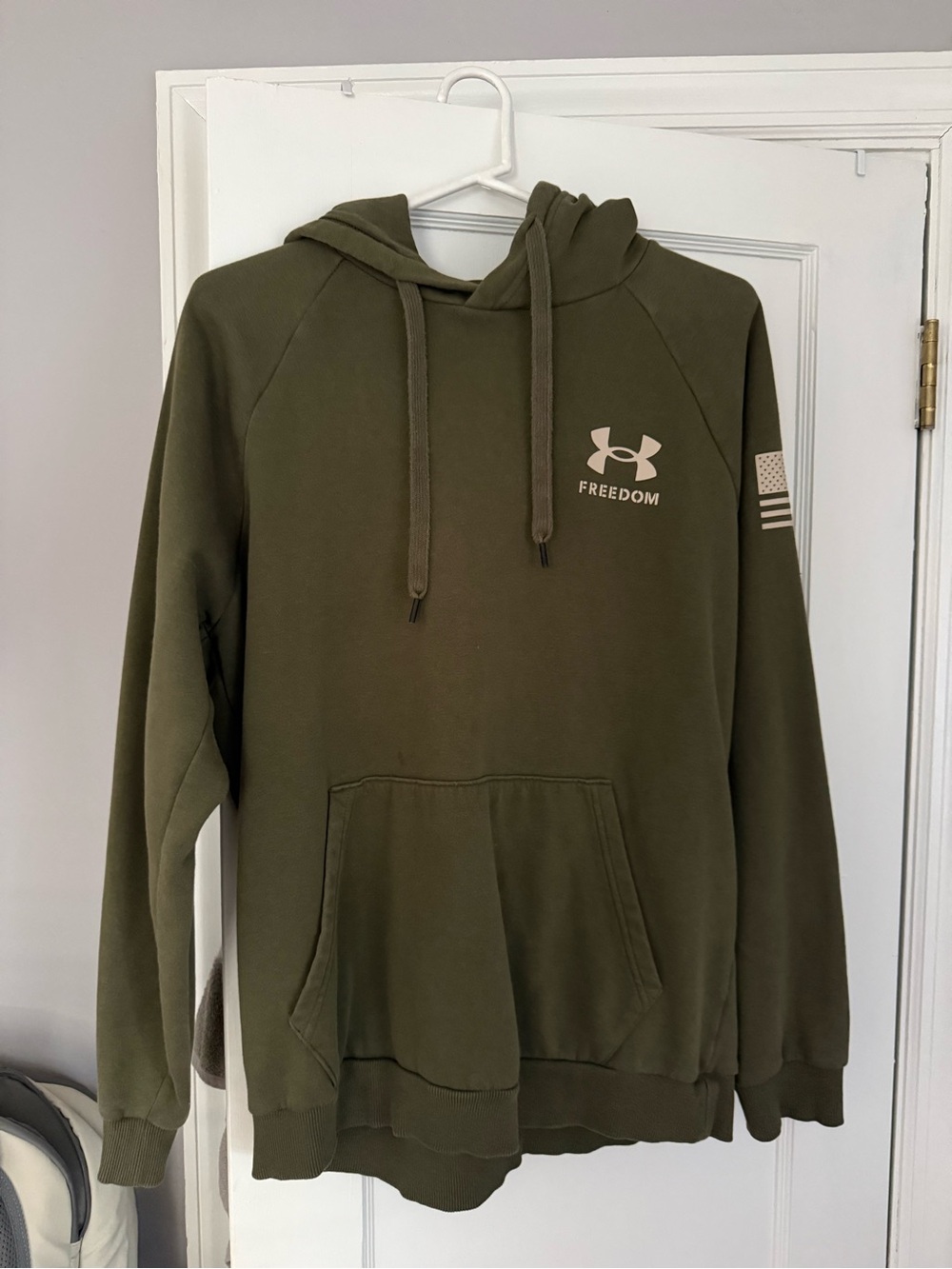Under Armour Men’s Olive Hoodie with Freedom Logo